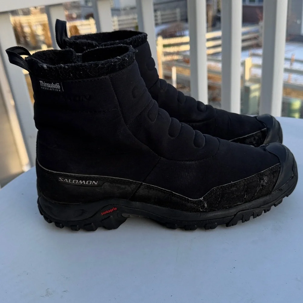 Salomon Tactile 2 TS WP Winter Boots In Black-Sz 10.5